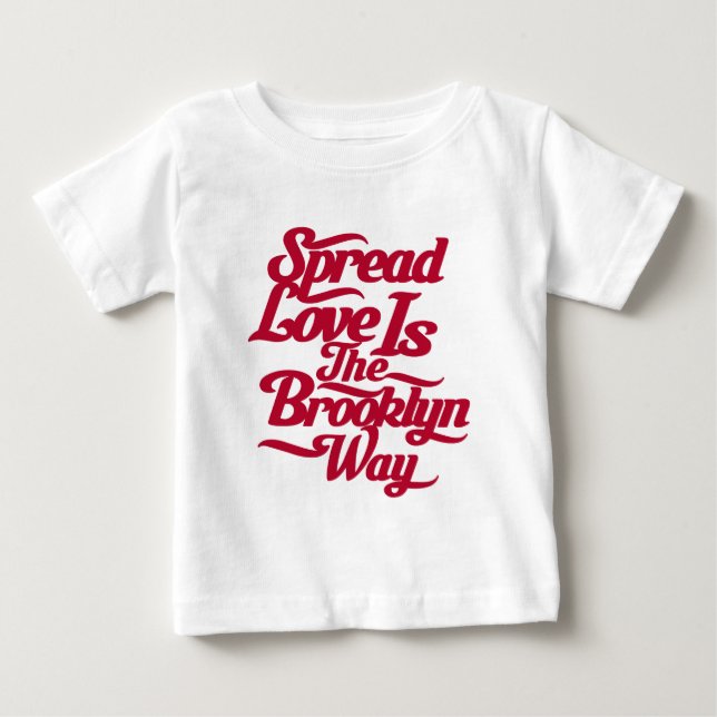 Camiseta Para Bebê Vermelho do amor de Brooklyn (Frente)