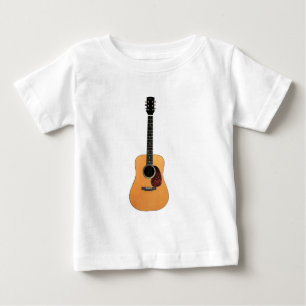 Camiseta Para Bebê Vertical da guitarra acústica