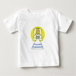 Camiseta Para Bebê Vestido de Anjo com Babado para Crianças