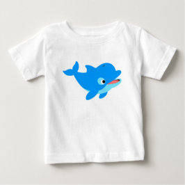 Camiseta Para Bebê Vestido de golfinho de desenho animado curioso fof