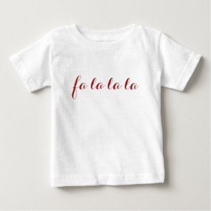 Camiseta Para Bebê Vestido de Natal da Bebê Fa la la la