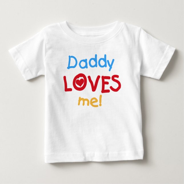 Camiseta Para Bebê Vestido sem mangas Daddy Loves Me Baby (Frente)