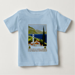 Camiseta Para Bebê Viagens vintage italiana dos lagos