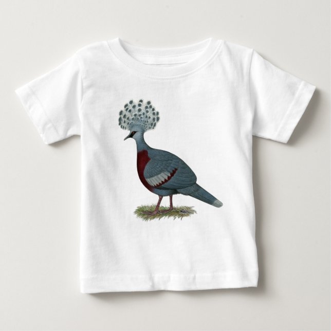 Camiseta Para Bebê Victoria Crowned Pigeon (Frente)