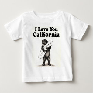 Camiseta Para Bebê Vintage eu te amo Califórnia