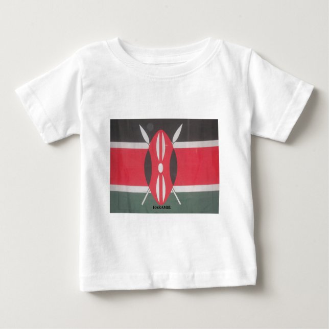 Camiseta Para Bebê Vintage Kenya Flag Harambe Design (Frente)