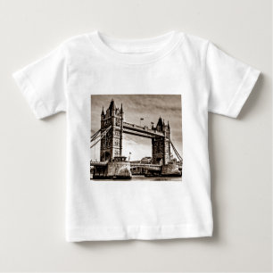 Camiseta Para Bebê Vintage Sepia London Tower Bridge
