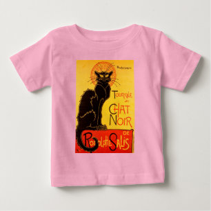 Camiseta Para Bebê Vintage Tournee de Chat Noir Black Cat