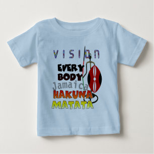 Camiseta Para Bebê Visão Geral Jamaica Hakuna Matata