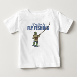 Camiseta Para Bebê Voar pescando em Waders