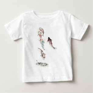Camiseta Para Bebê Watercolor Koi Fish