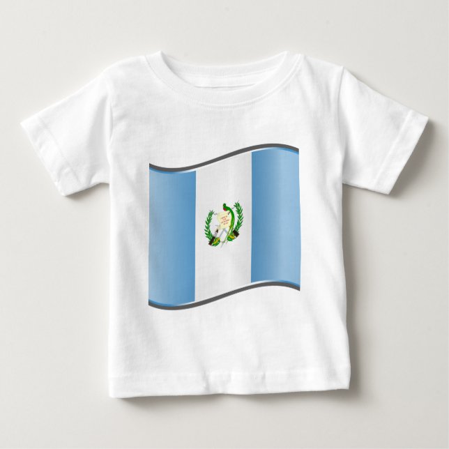 Camiseta Para Bebê Wavy Guatemala Flag (Frente)