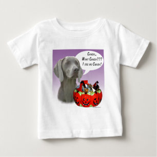 Camiseta Para Bebê Weimaraner Halloween Candy