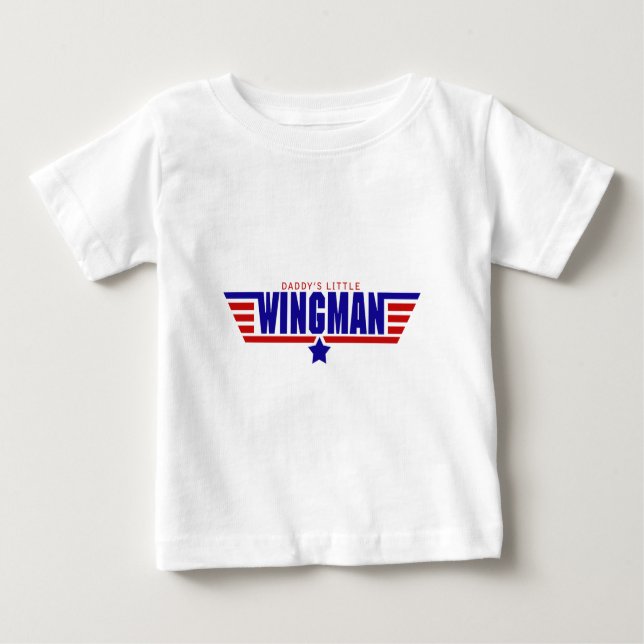 Camiseta Para Bebê Wingman pequeno de Daddys (Frente)