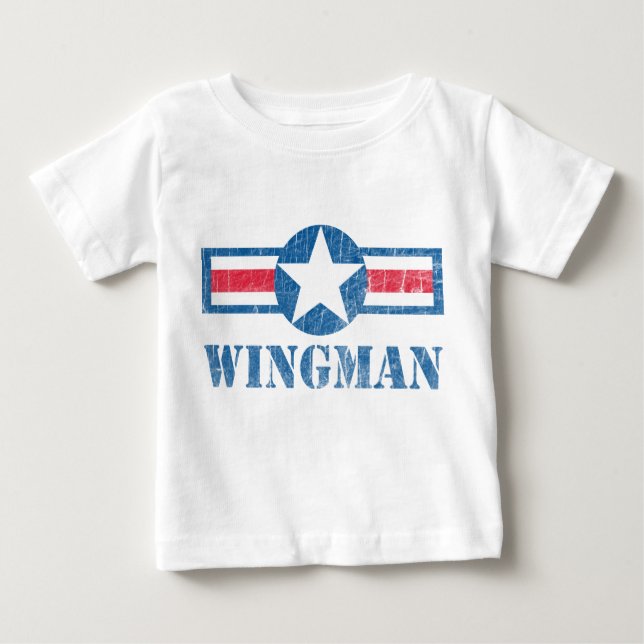 Camiseta Para Bebê Wingman Vintage (Frente)