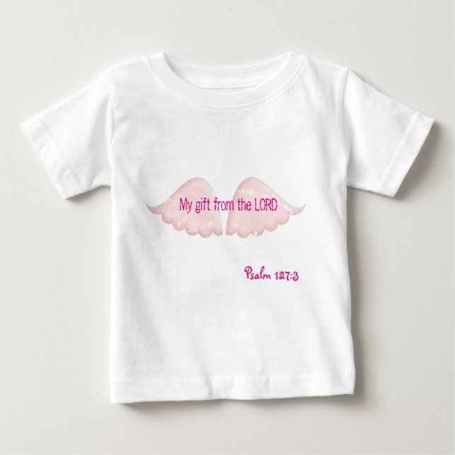 Camiseta Para Bebê Wings White Tutu Bodyfato (Frente)