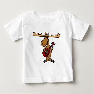 Camiseta Para Bebê XX- alces engraçados que jogam desenhos animados
