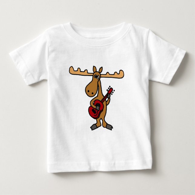 Camiseta Para Bebê XX- alces engraçados que jogam desenhos animados (Frente)