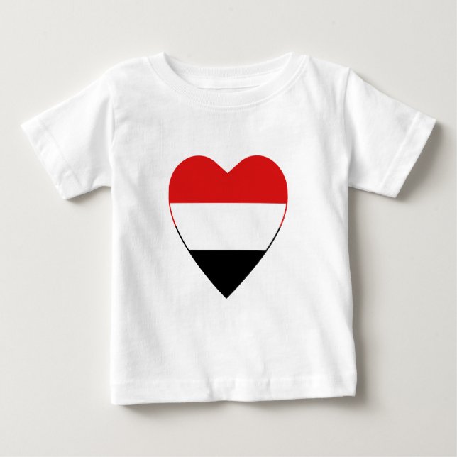 Camiseta Para Bebê Yemen Flag Heart-Shirt (Frente)