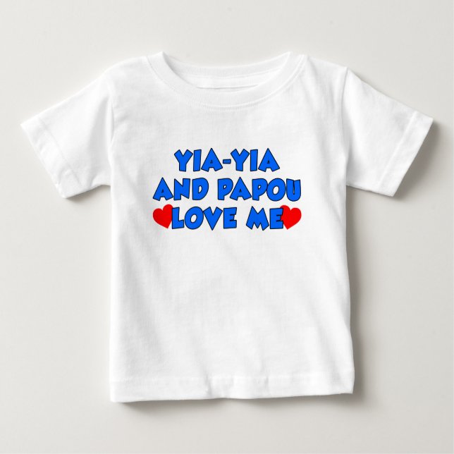 Camiseta Para Bebê Yia-Yia e Papou amam-me (Frente)