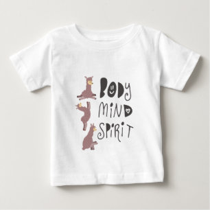 Camiseta Para Bebê Yoga Llamas