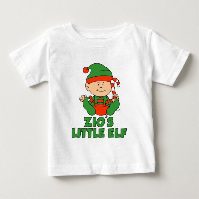 Camiseta Para Bebê Zio's Little Elf (Frente)