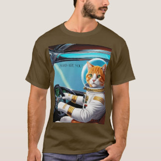Camiseta para caballero con diseño gato expresivo.