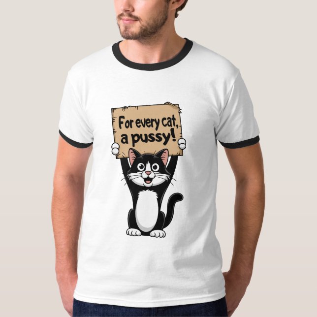 Camiseta Para cada gato, uma buceta! (Frente)