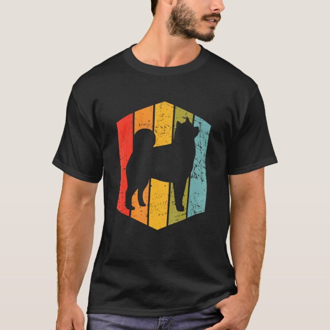 Camiseta Para Cães Retro Cães Vintage Alaskan Malamute (Frente)
