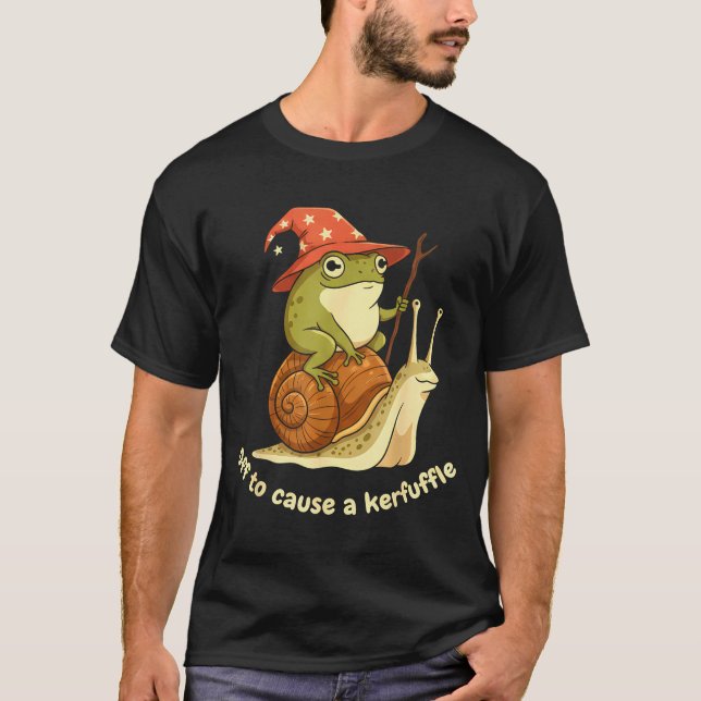 Camiseta Para Causar Uma Confusão Piada de Rã Caubói Engraç (Frente)