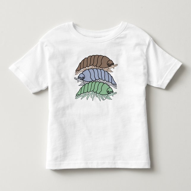 Camiseta para Criança - 3 Bicho-de-conta (branco) (Frente)