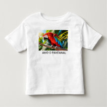 Camiseta para Crianças Arara Vermelha