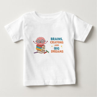 Camiseta para crianças: Cérebros, Giz de Cera e Gr
