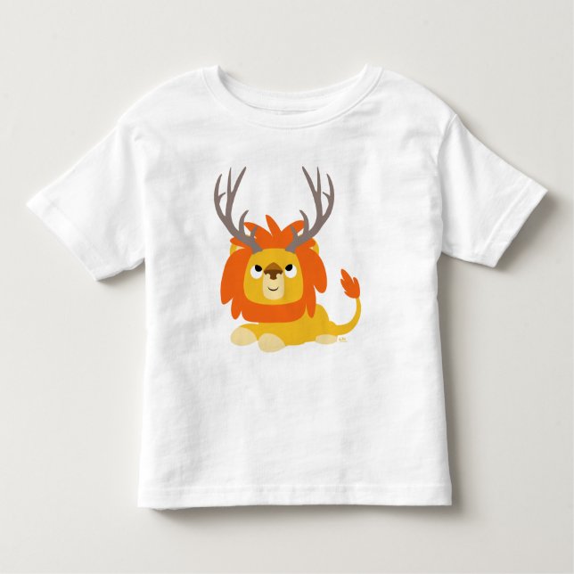 Camiseta para crianças da Lion Antlered (Frente)
