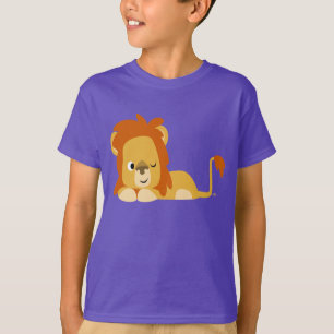 Camiseta para Crianças do Leão de Cartoon de Ensin