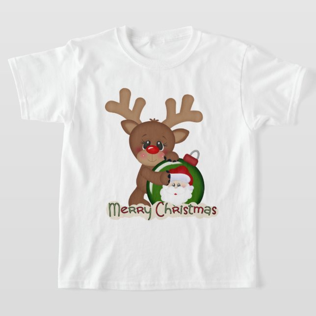 Camiseta para crianças do Natal Reindeer Holiday (Postura )