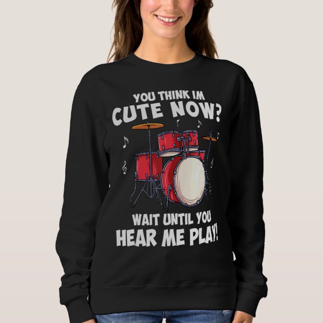 Camiseta Para Drummers Esperar Até Você Me Ouvir Jogar (Frente)