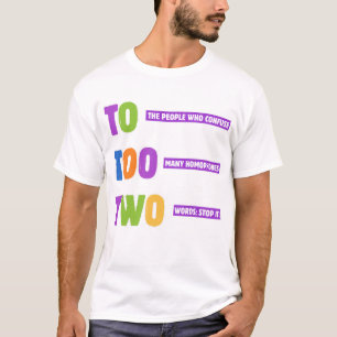 Camiseta Para Duas Gramáticas Demasiadas - Engraçado Homofo