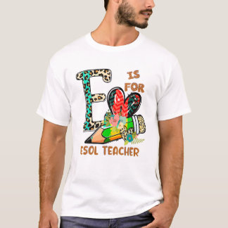 Camiseta Para Esol Teacher Leopard