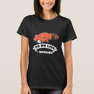Camiseta Para Fazer Lista Nada De Panda Vermelha A Dormir
