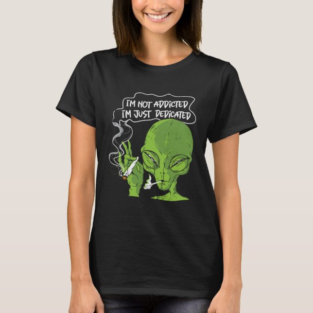 Camiseta para fumantes feitos com paixão com alienígena do  (Frente)