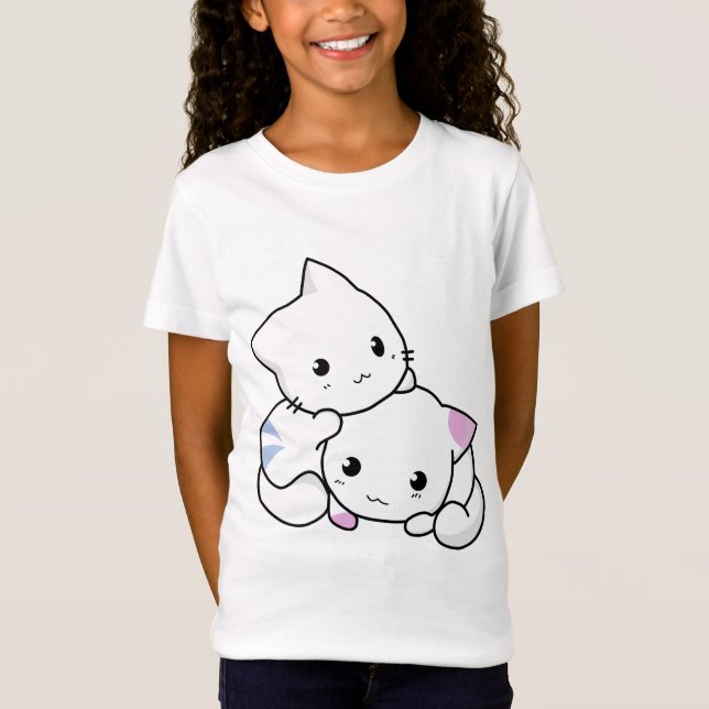 Camiseta para Gatinhos de desenho (Frente)