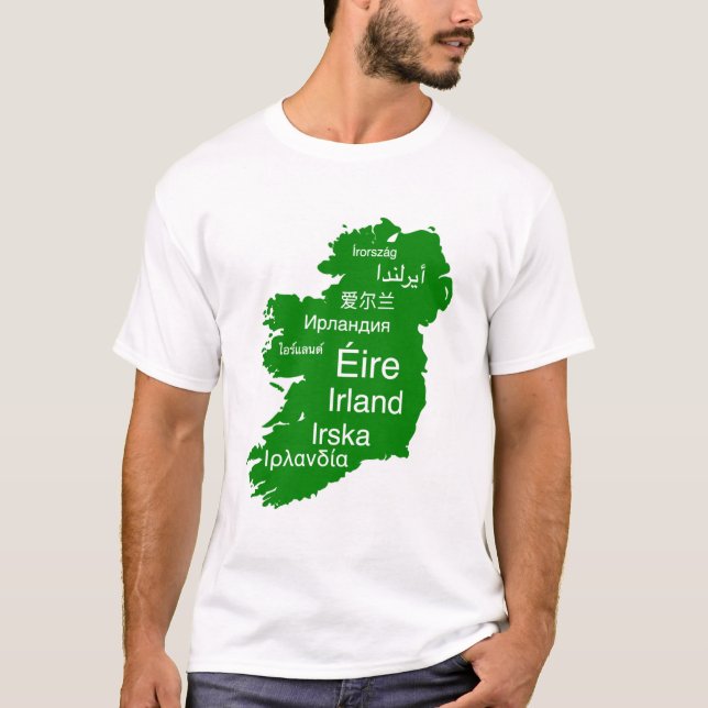 Camiseta para homens do mapa da Irlanda (Frente)
