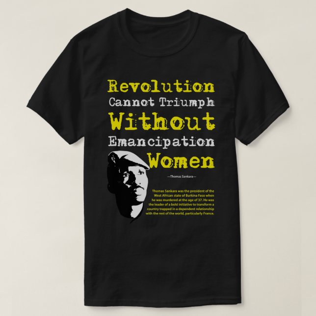 Camiseta Para Homens Mulheres Thomas Revolucionária Sankara (Frente do Design)