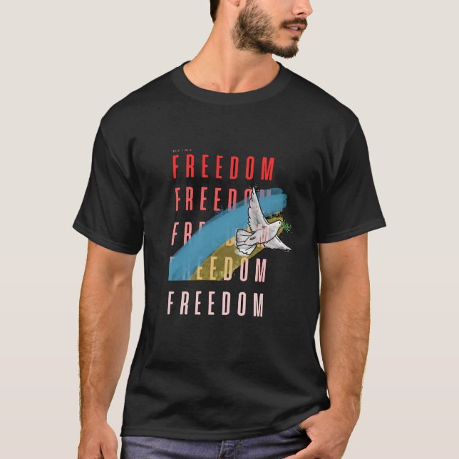 Camiseta para homens Pombo da Liberdade e Paz  (Frente)