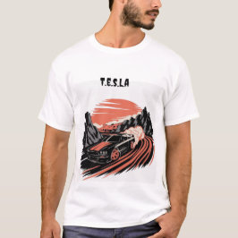 Camiseta para homens t.e.s.l.a