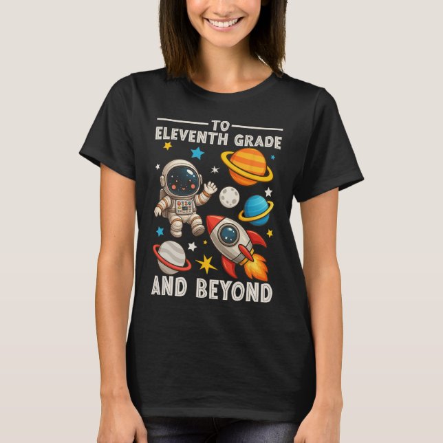 Camiseta Para Júnior E Além Astronauta Divertido De Volta à (Frente)