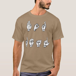 Camiseta PARA Linguagem de Sinal ASL REAL Design 1