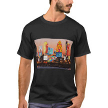Camiseta para mascarar com colagem no horizonte 2