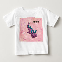 Camiseta para Menina com Dragão a Rosa